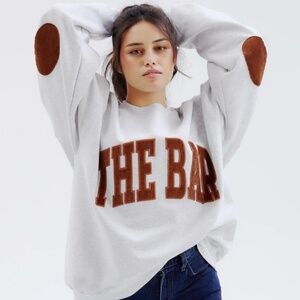 The Bar Ember Brown Elbow Patch Sweatshirt